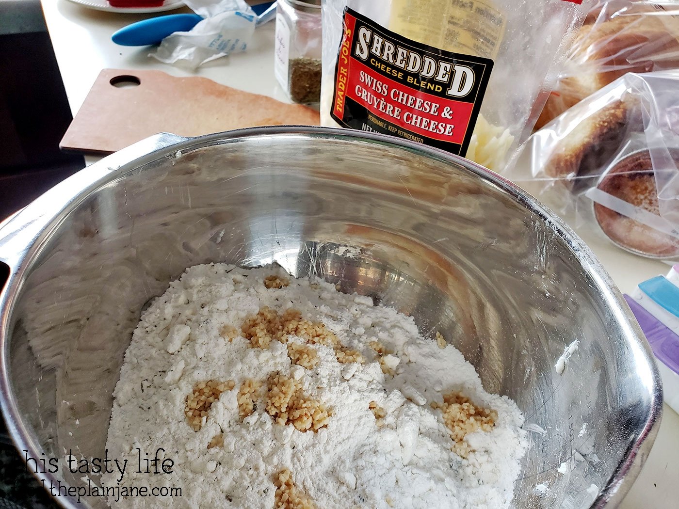 Cheese and Garlic for the Savory Scones with Cheese, Garlic, and Herbs