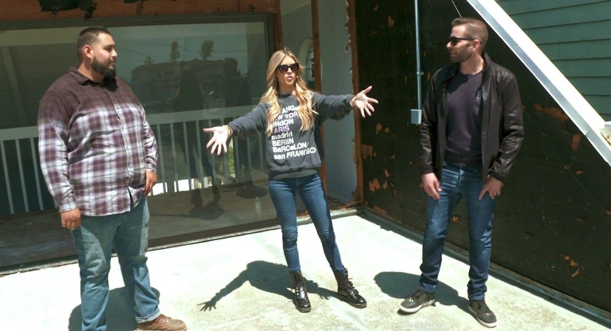 Christina Hall and Tarek El Moussa discuss their final flip with contractor David Agaya.