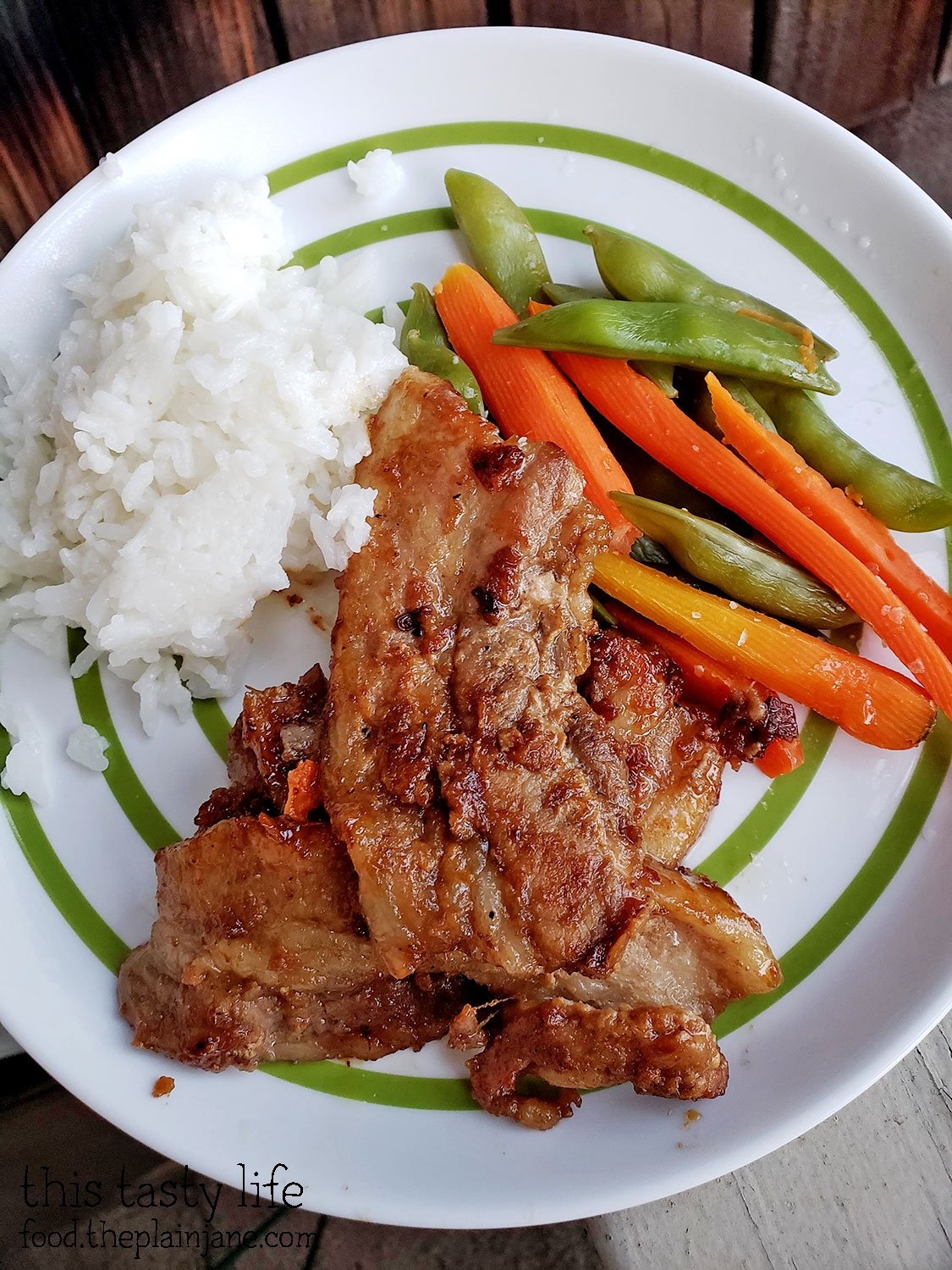Korean Style Pork Belly with veggies and rice