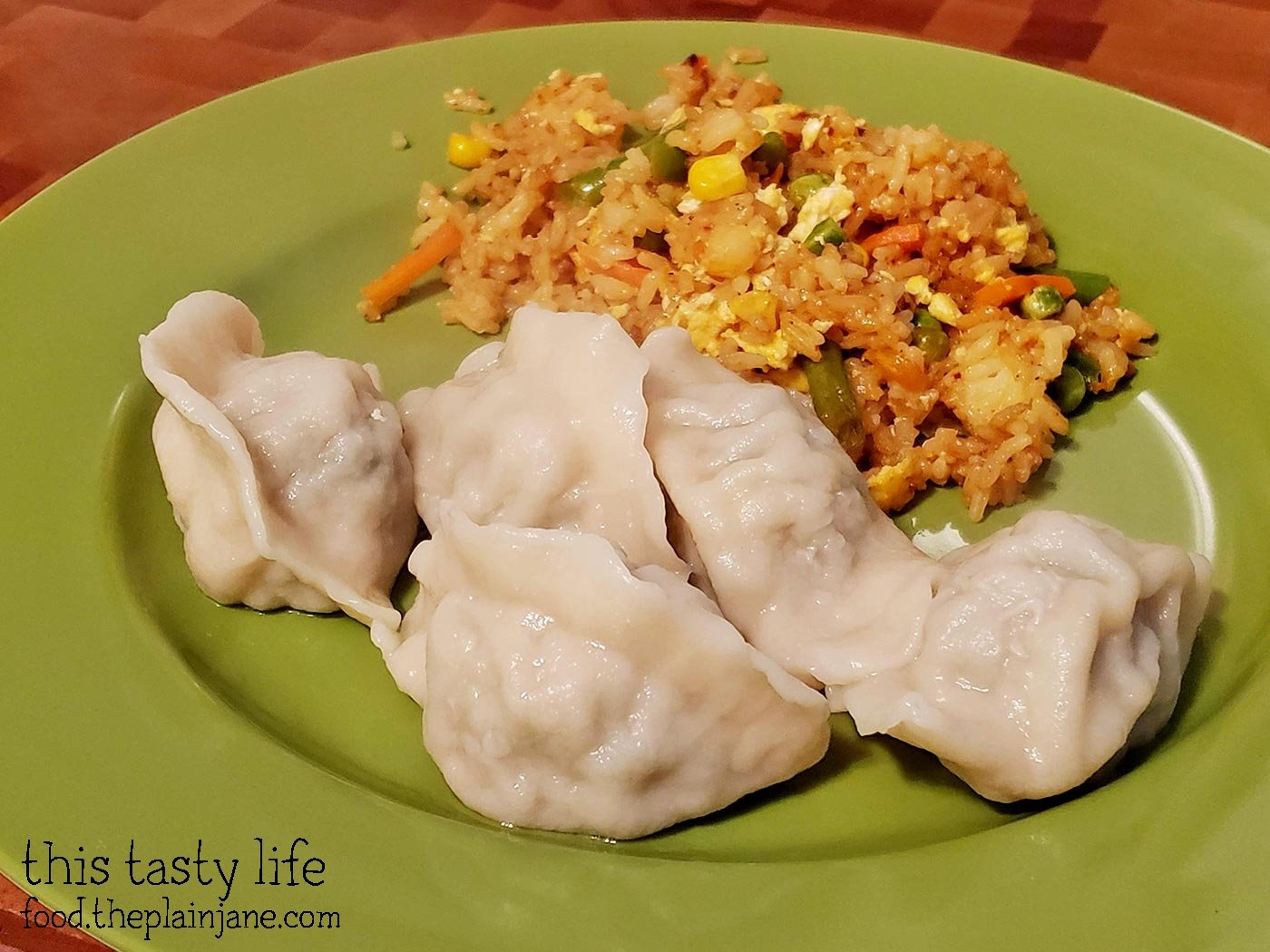 Dumplings and fried rice