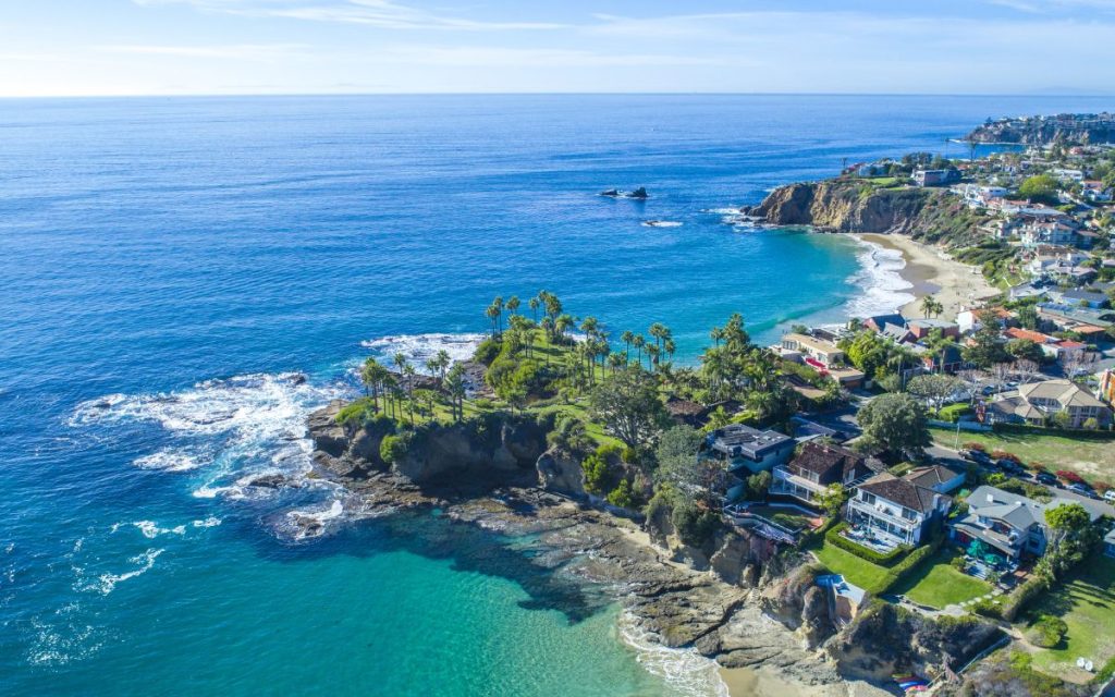 aerial view of Laguna Beach CA