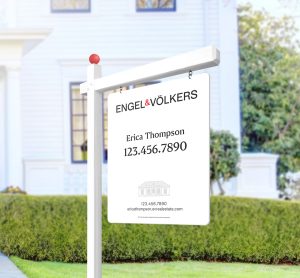 A property sign for Engel & Völkers that has been updated with the refinement.