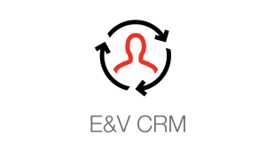 The logo for the E&V CRM.