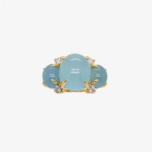 aquamarine luxury ring with gold setting