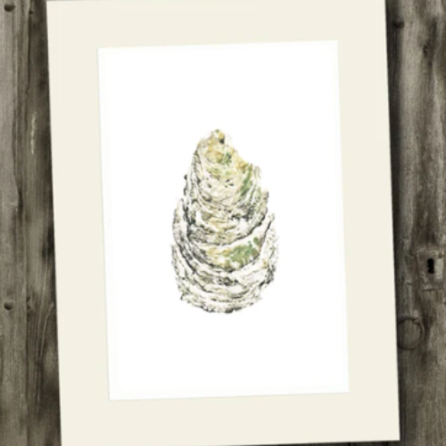 print of a mussel on a card