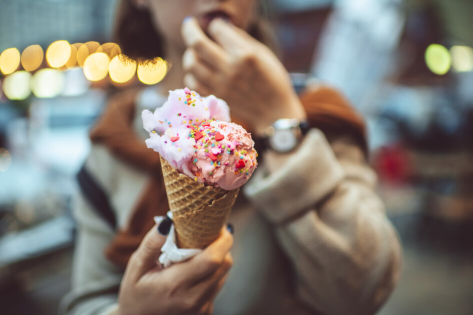 Pink ice cream