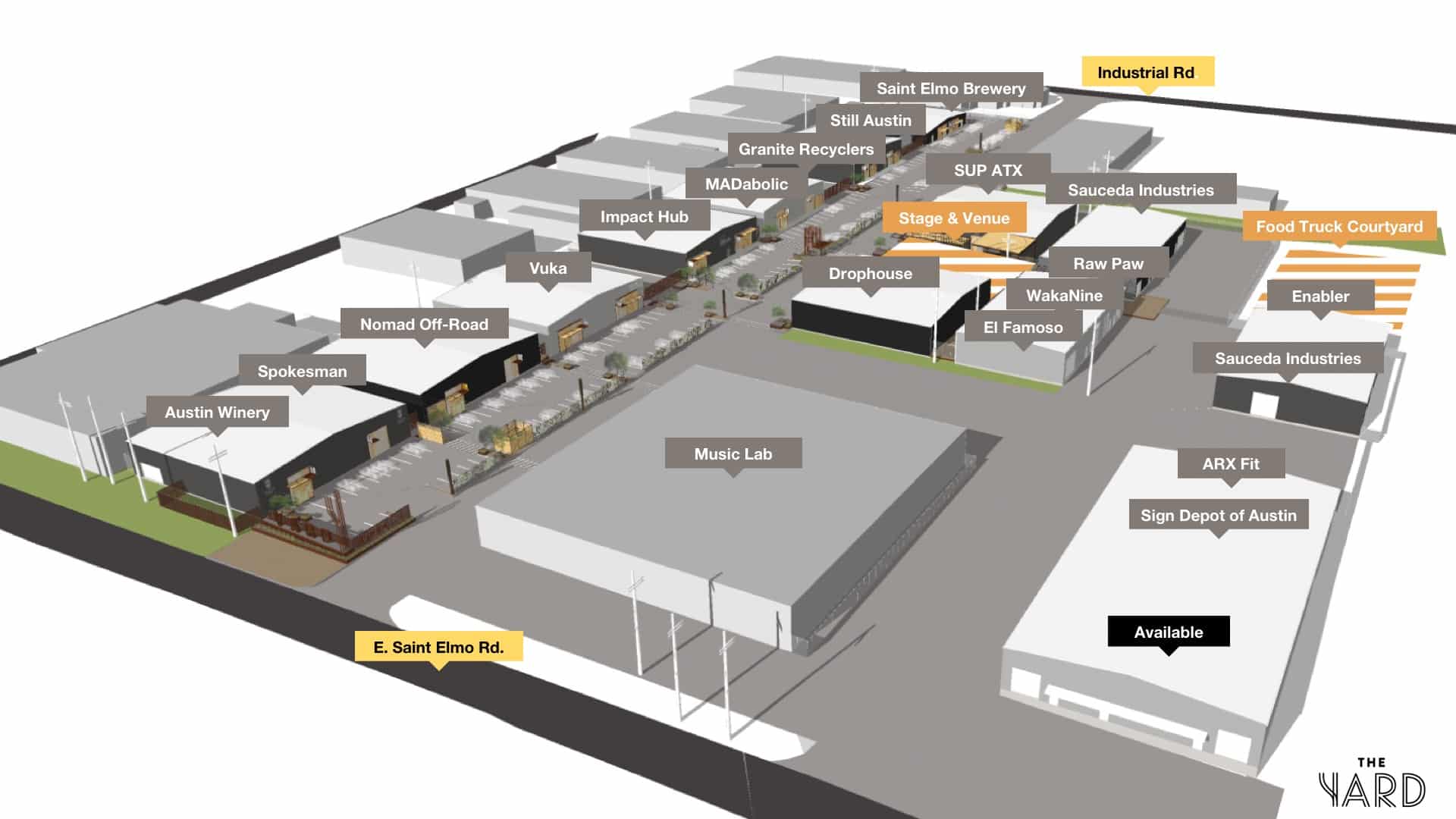 The Yard Site Map | St. Elmo Austin