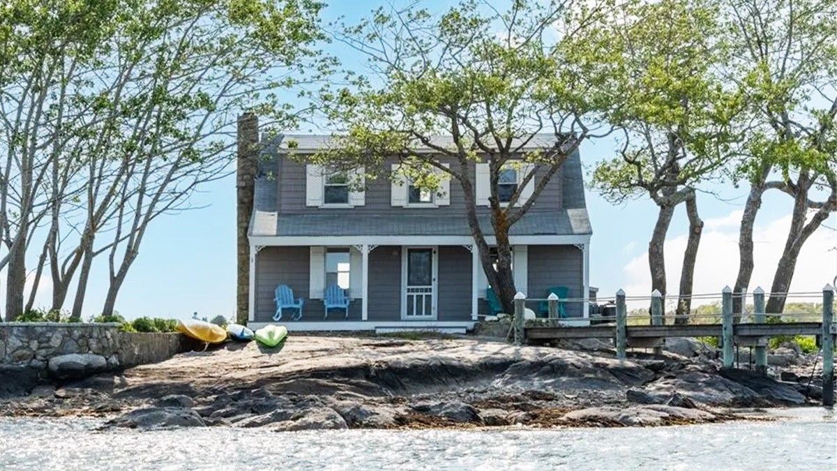 An Off-the-Grid Connecticut Island Home Offers Stunning Views for $900K