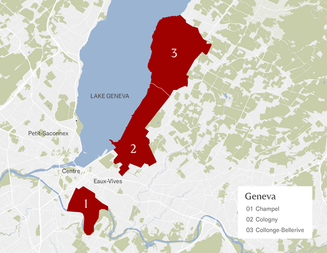 Map of Geneva neighborhoods