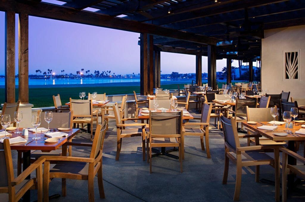 Outdoor patio of Oceana Coastal Kitchen San Diego Outdoor Restaurants