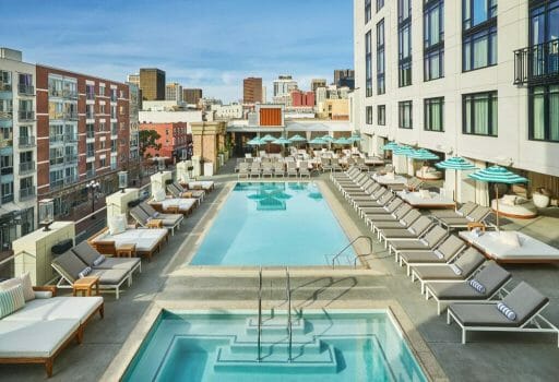 Rooftop pool and Jacuzzi at the Pendry Hotel San Diego Downtown 