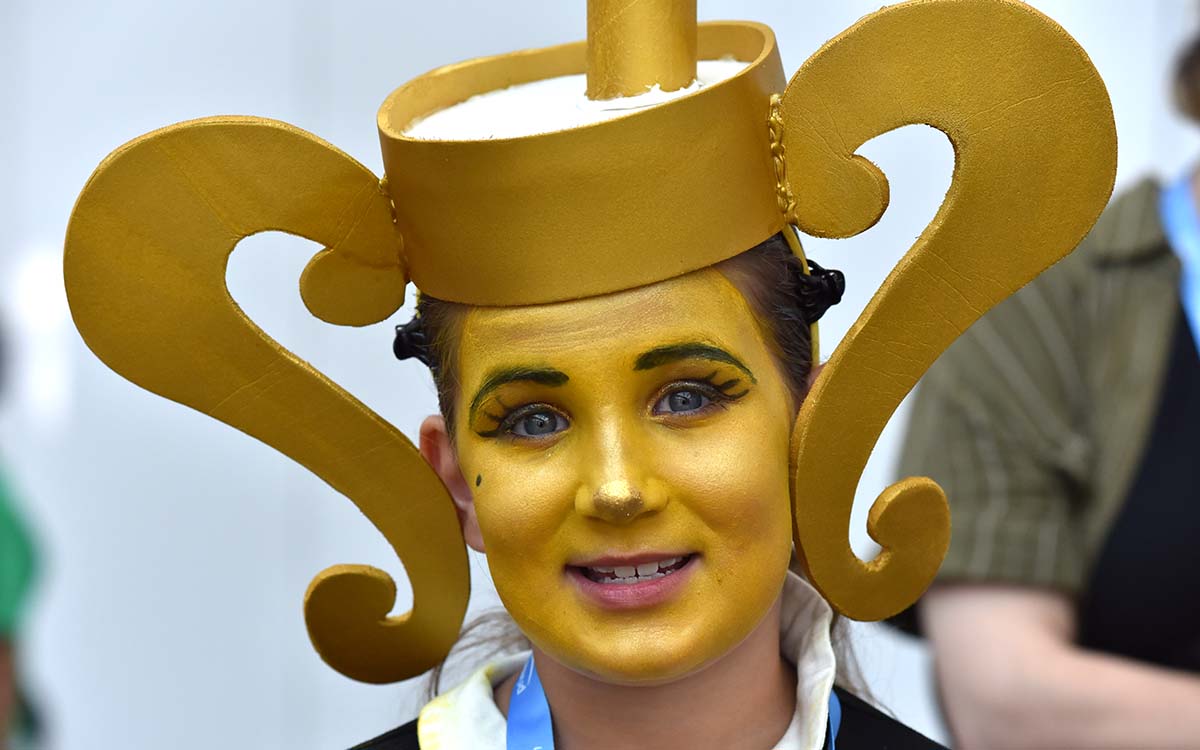 Eva Tacchia of San Bernardino as "Cuphead" in Chalice in Wonderland from . Photo by Chris Stone