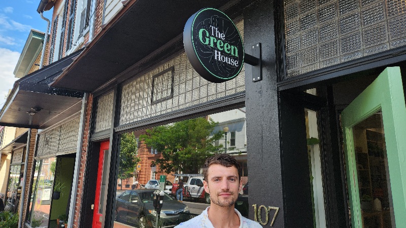 The Green House owner Peter Giuffre poses outside the new Church Street business. (BILL RETTEW/MEDIANEWS GROUP)