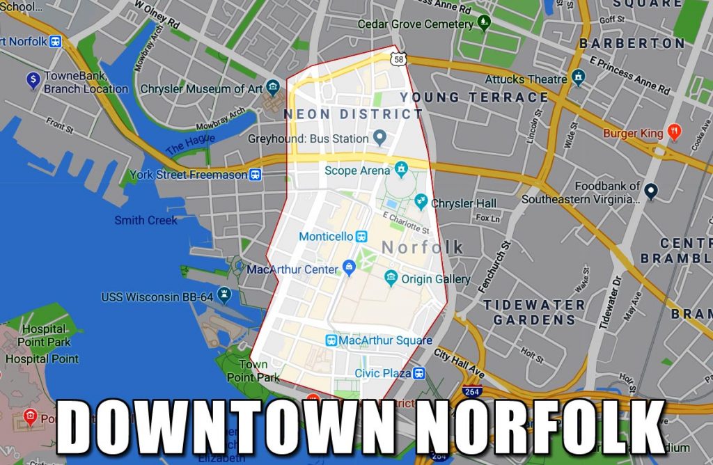 Map of Downtown Norfolk