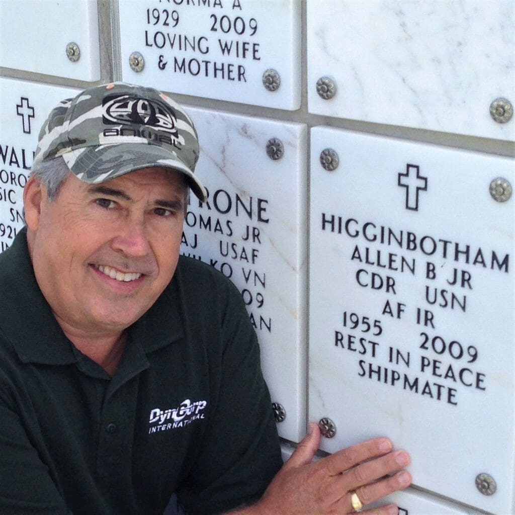 Michael Kompanik at the Interment Site of his Friend at Rosecrans National Cemetery San Diego