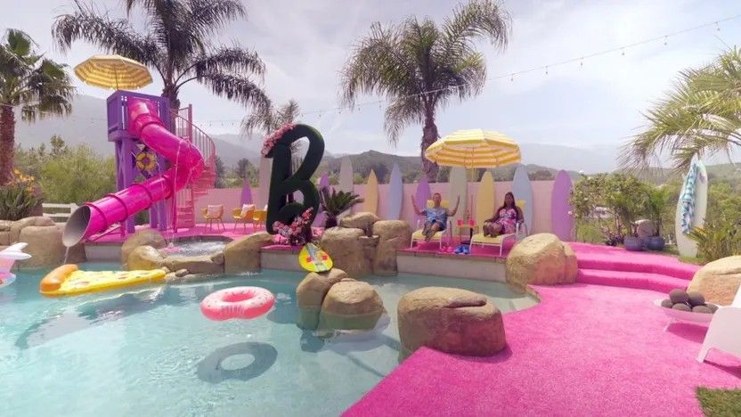 The winning backyard on the "Barbie Dream House Challenge"