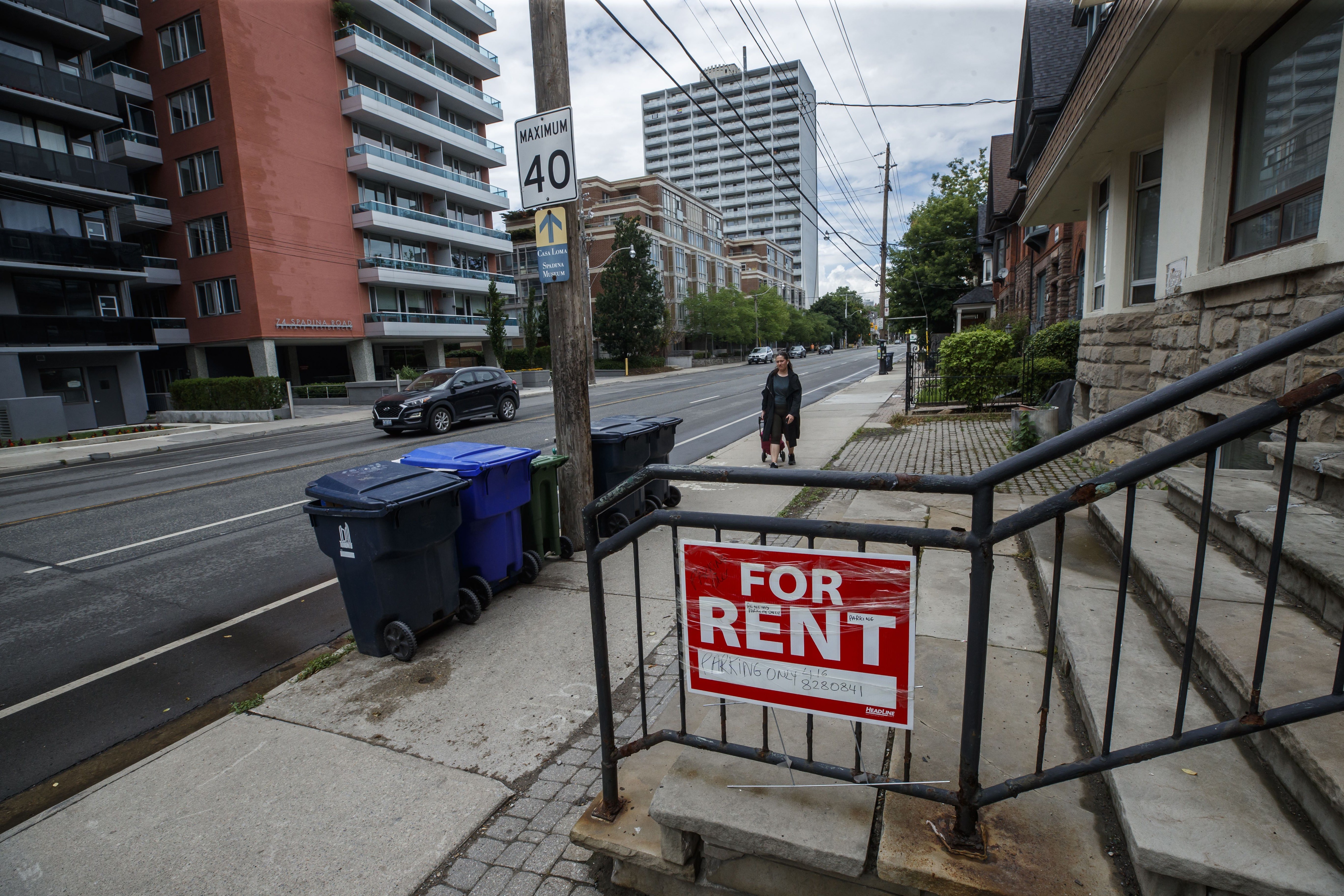 A for rent sign outside a home in Toronto on July 12, 2022. 