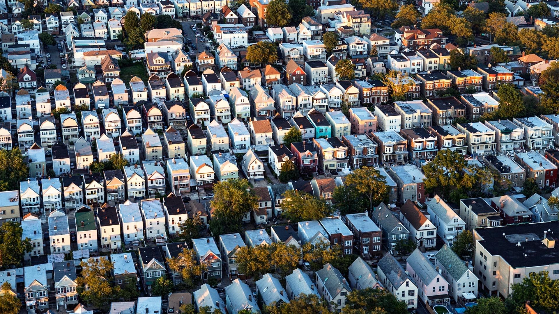 an aerial view of a large suburb in new jersey