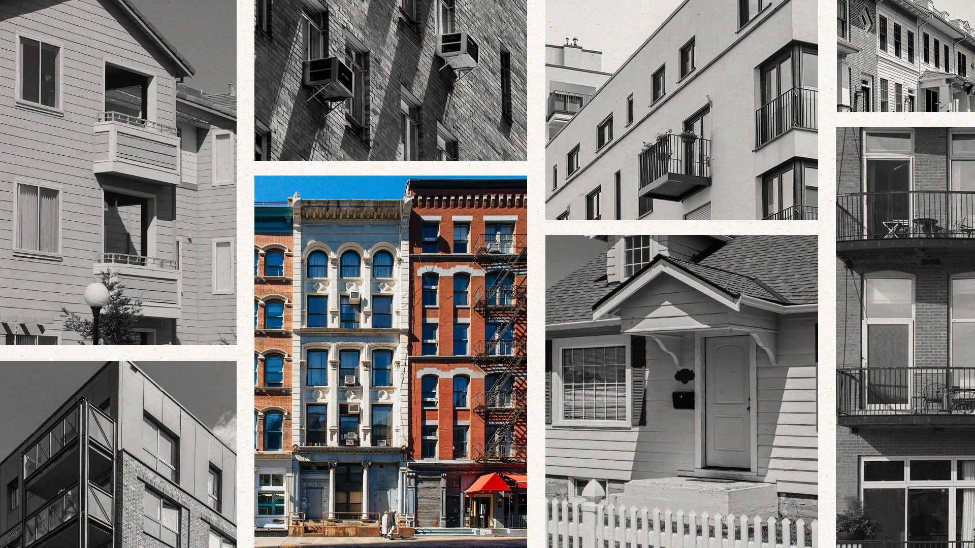A collage of a variety of homes and apartments