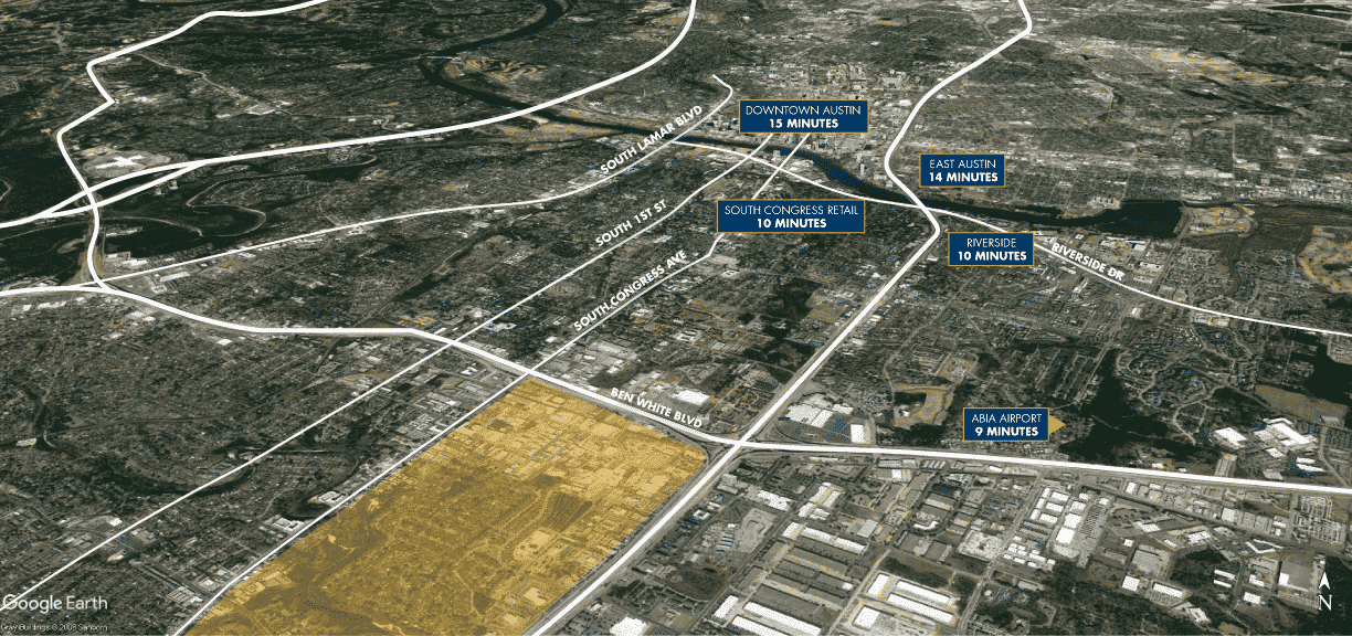 St. Elmo Drive Time Location Aerial Map