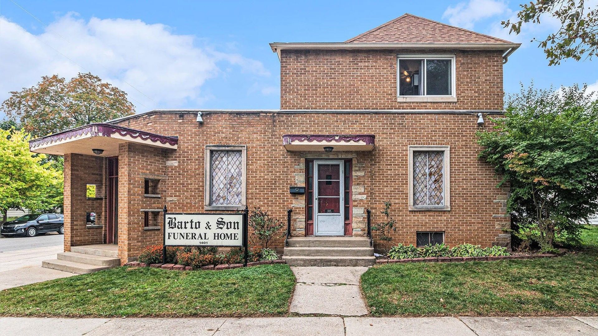 A funeral home currently for sale