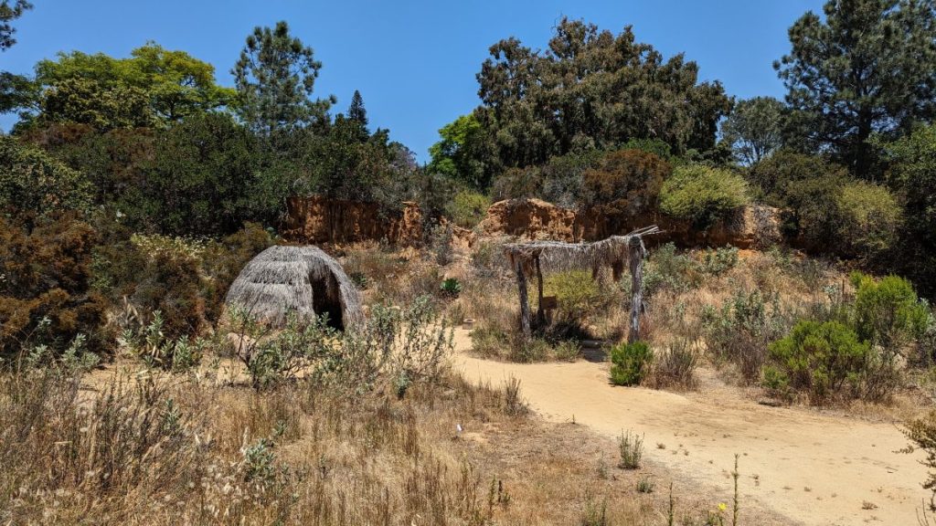 Replication of a Kumeyaay settlement at Native Plants and Native People Trail at San Diego Botanica Garden Encinitas