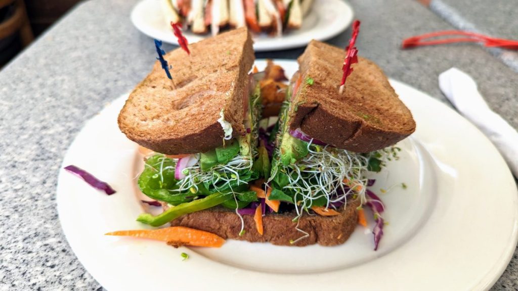 Veggie sandwich at Swamis Encinitas