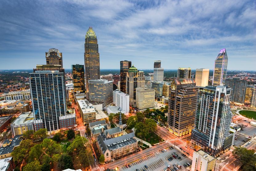 Charlotte, NC, uptown cityscape