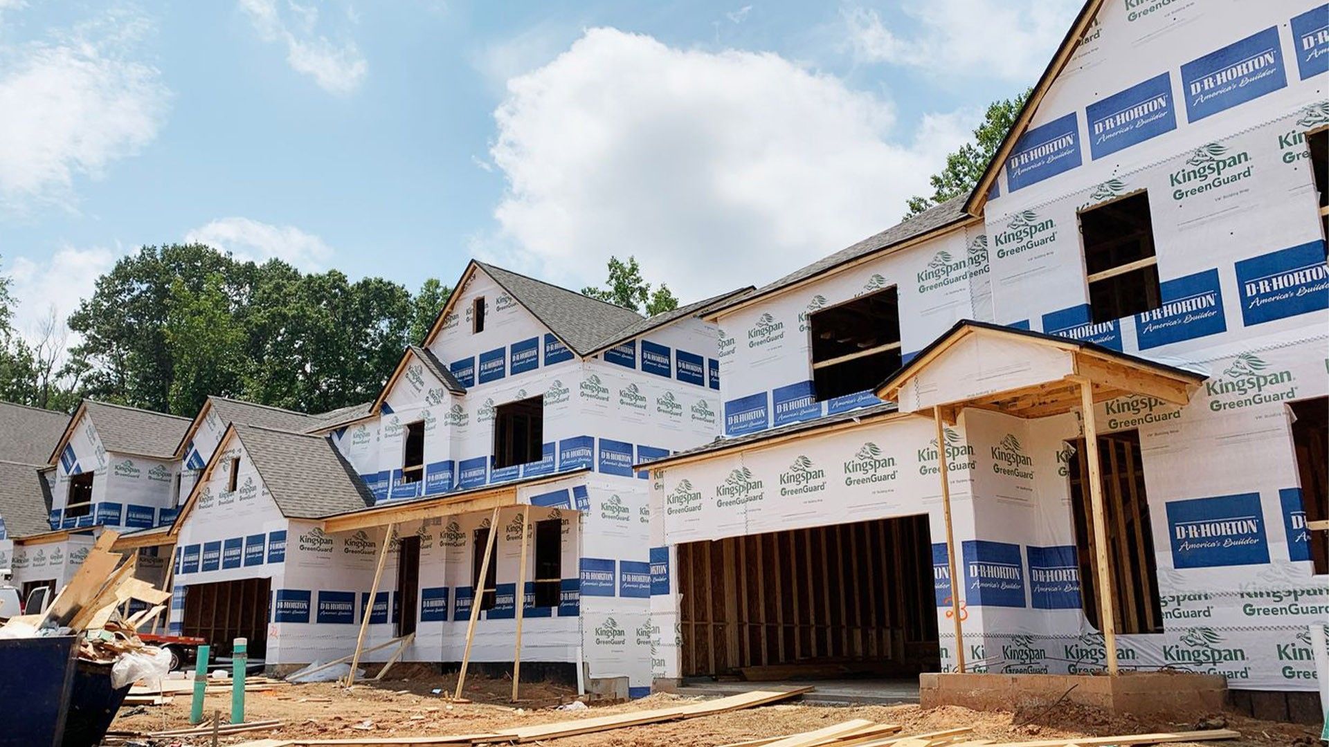 New single-family homes being built in a suburban community