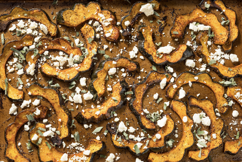 Roasted acorn squash appetizer.