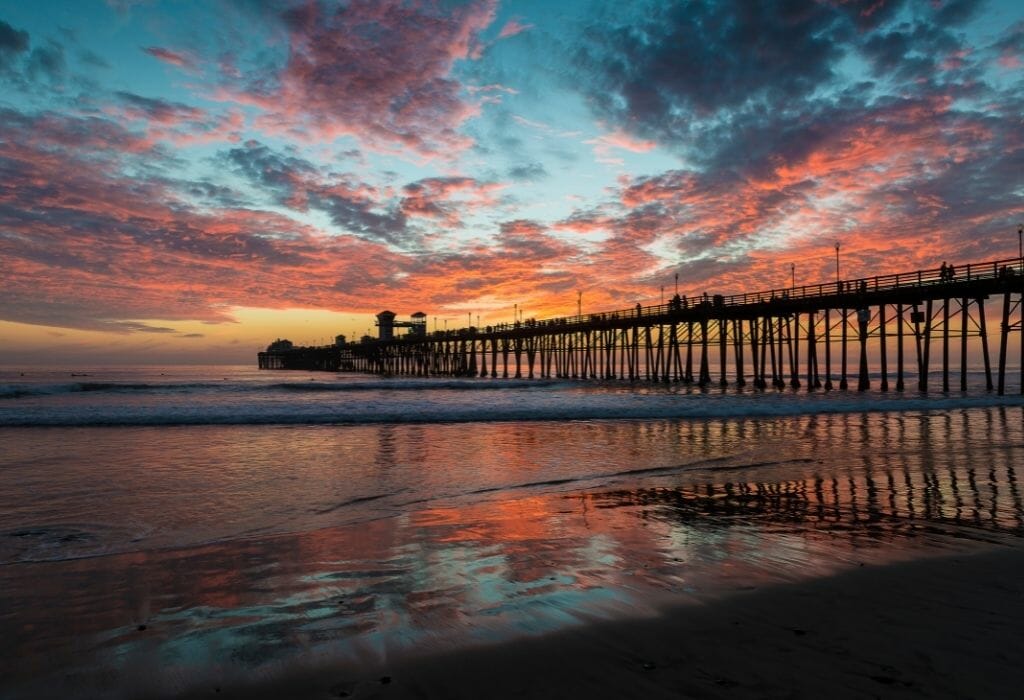 Visit Oceanside Pier during sunset