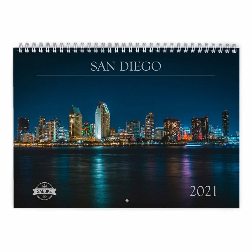 Picture wall calendar for San Diego
