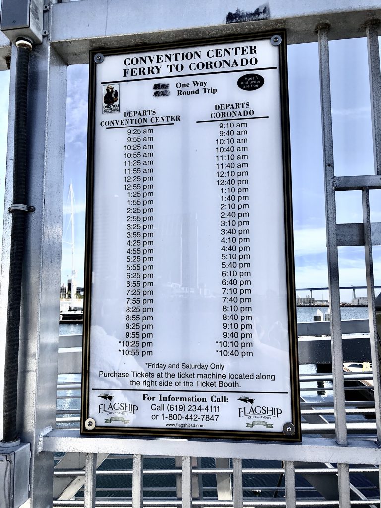 San Diego Ferry Schedule