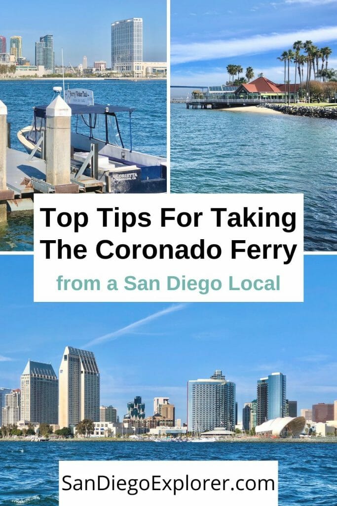 San Diego California: The Coronado - San Diego Ferry is a great way to get to Coronado island, enjoy spectacular views of San Diego & get a cheap mini-bay cruise. San Diego Things to do - San Diego Itinerary - San Diego Activities - San Diego Sights - Here are all the infos you need: Schedule, ticket prices, and top tips by a San Diego Local. #sandiegoexplorer #sandiegoitinerary #sandiegotrip #sandiegoca #california #travel #traveltips #californiatrip #sandiegogetaway #visitsandiego #Sandiegotips