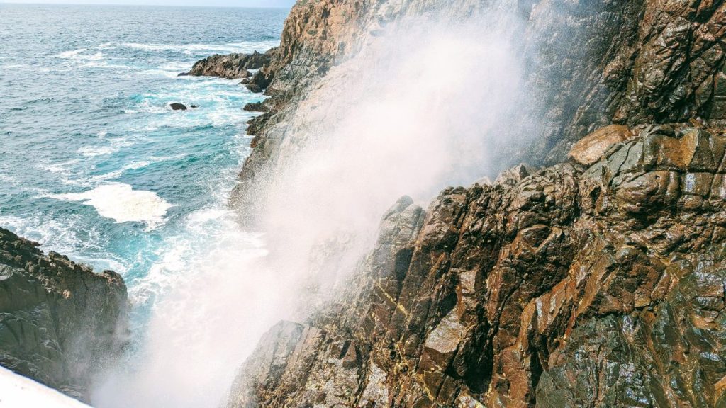 Spray of water at Ensenada Blowhole