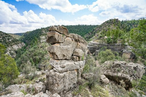 Rock formation at Walnut Canyon National Monument Island Trail