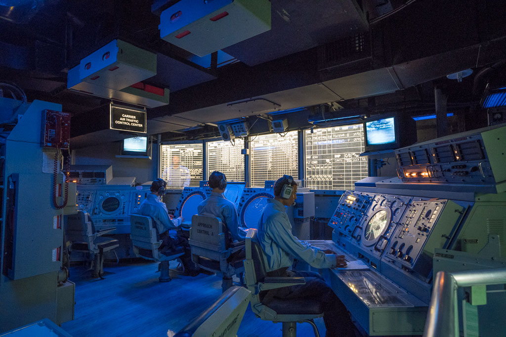 Command Center on the Midway - plastic mannequins sitting in front for screens and instruments