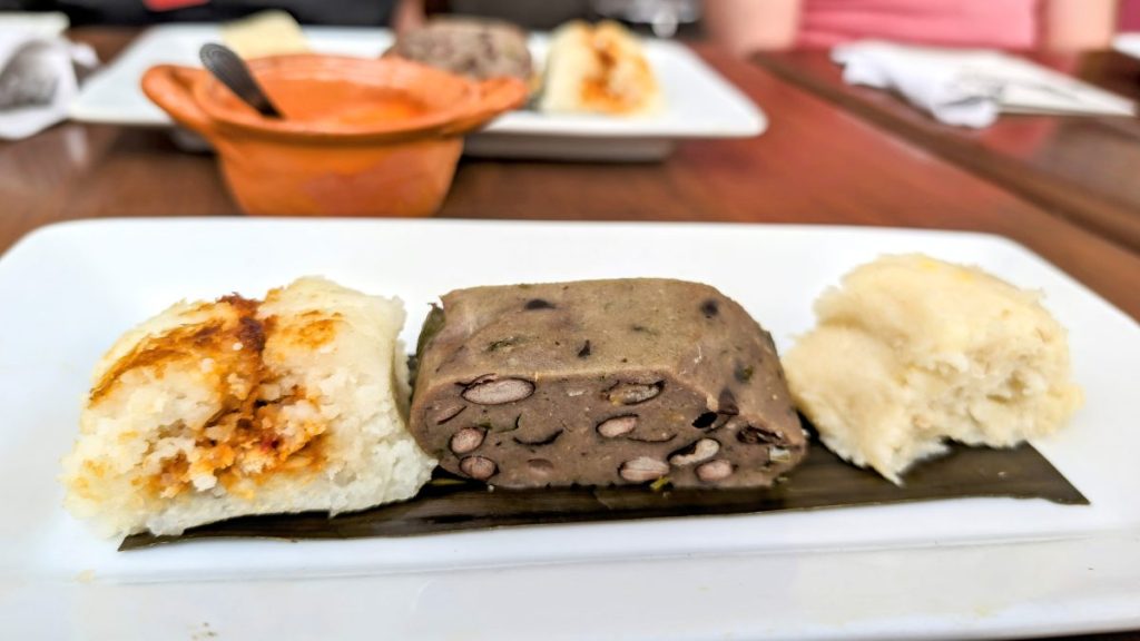 plate with 3 different tamales