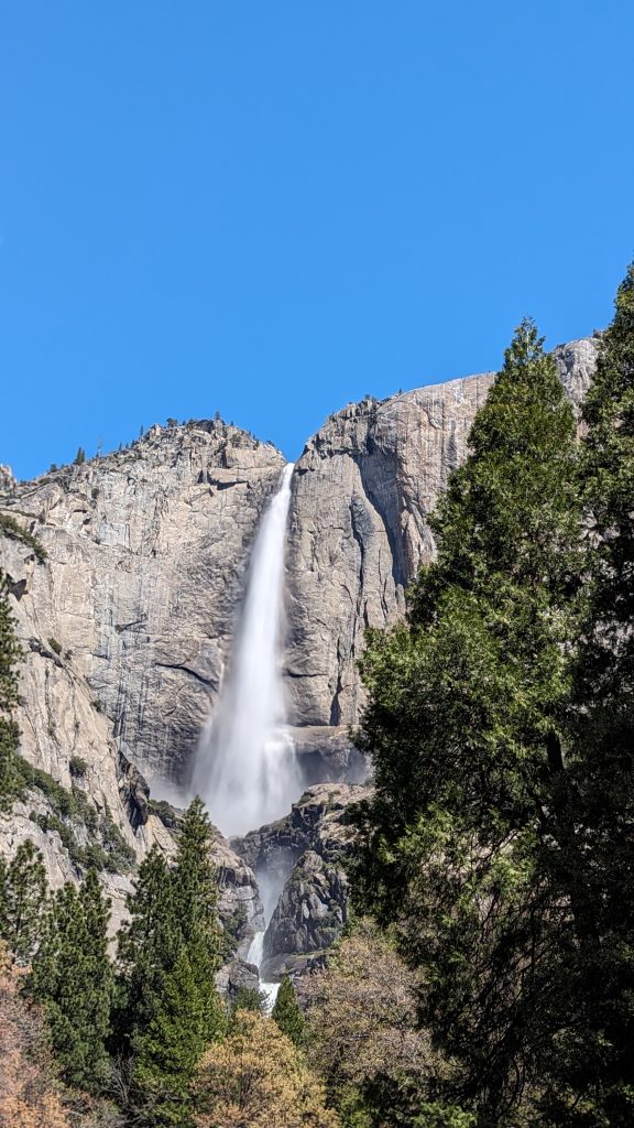 View of Upper Yosemite Falls in Yosemite National Park