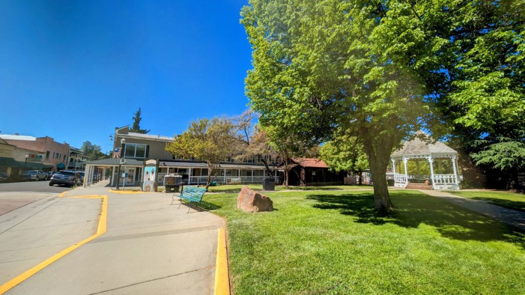 Park with pagoda in Jamestown, Tuolumne County