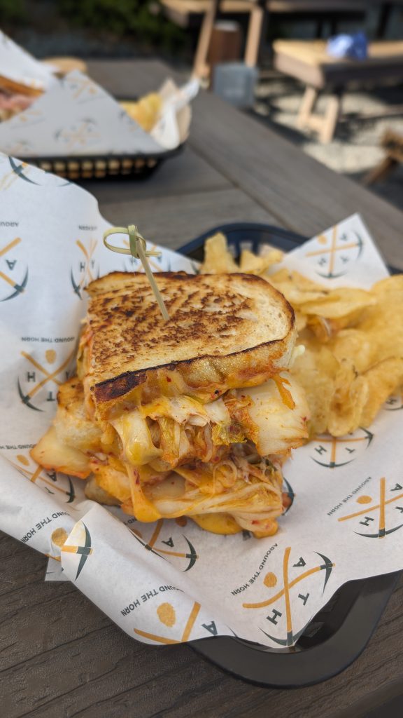 Kimchi Grilled Cheese at Around the Horn Brewing Company