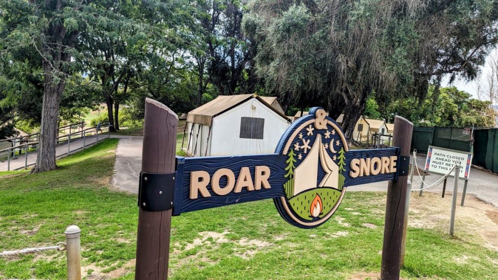 Roar and snore campsite at San Diego Safari Park