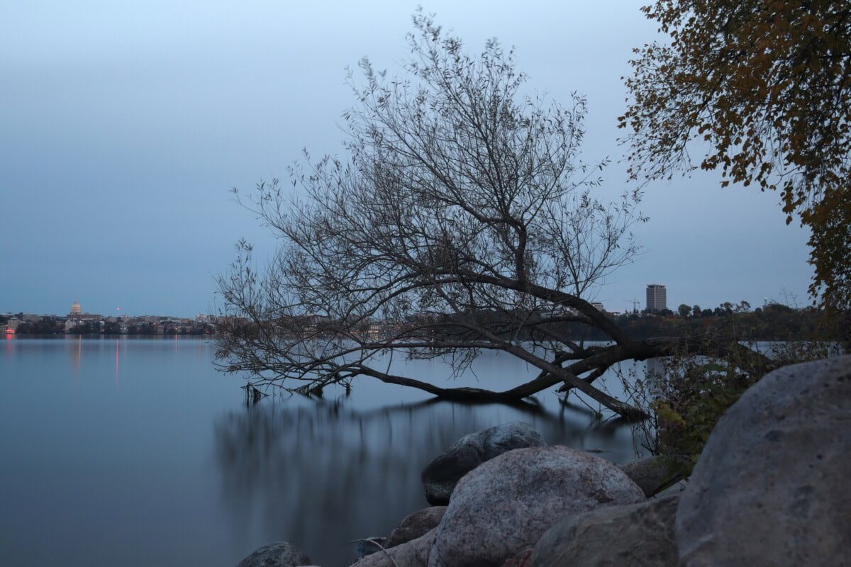 lake mendota on a cloudy day