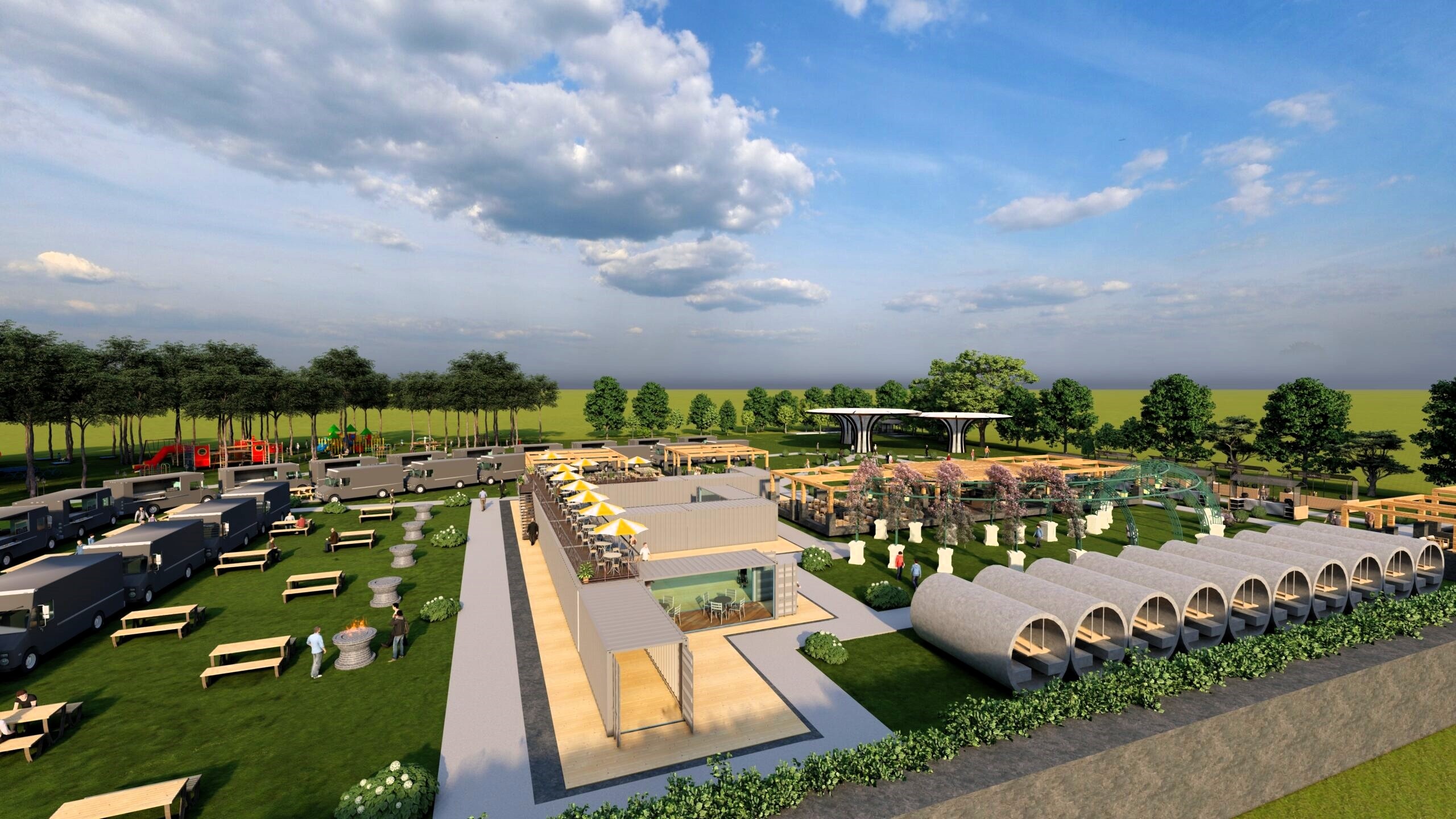 Proposed Innsbrook food truck park The Glades stalls out 1 glades rendering 2 scaled Cropped