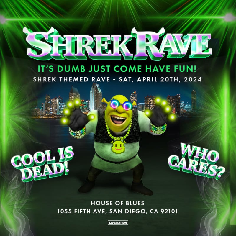 San Diego Comic-Con 2024 after parties featuring the Shrek Rave at the House of Blues in the Gaslamp Quarter