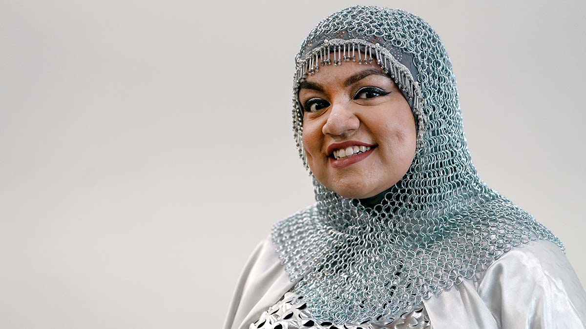 Rumana Haque from New York City as Princess Irulan of "Dune". Photo by Chris Stone