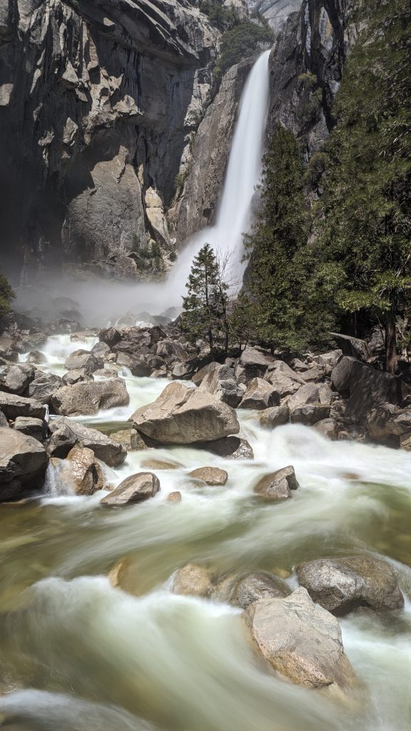 Full view of Yosemite Falls at Yosemite National Park