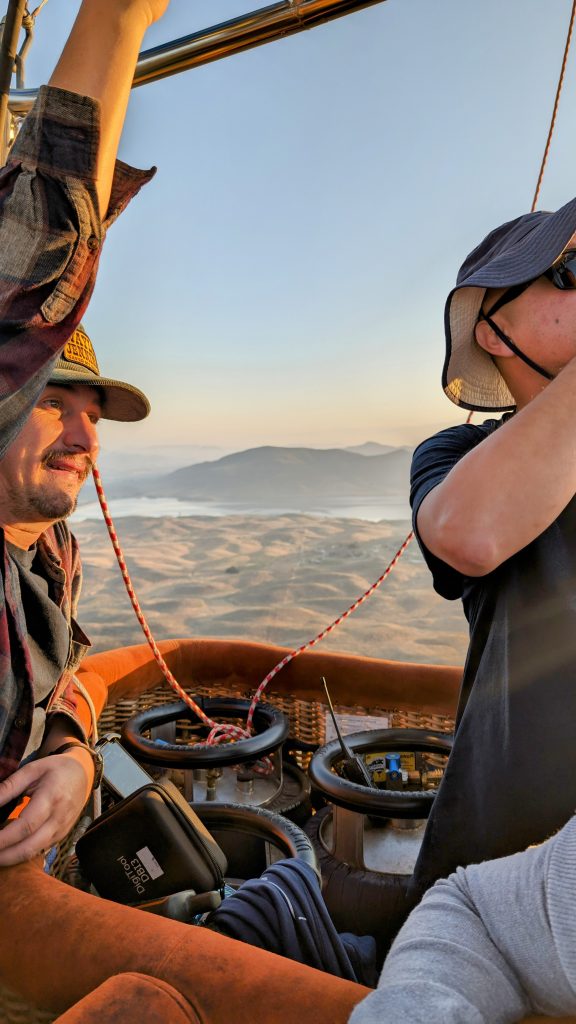 Two hot air balloon captains