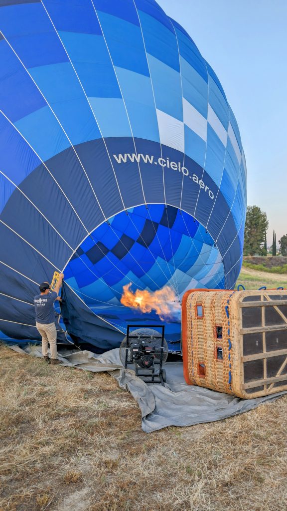 Hot Air Balloon getting ready for takeoff in Temecula