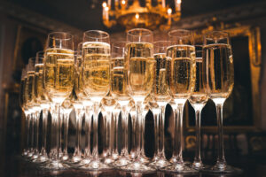 A Lot Of Glasses Of Champagne,In,A,Luxurious Atmosphere